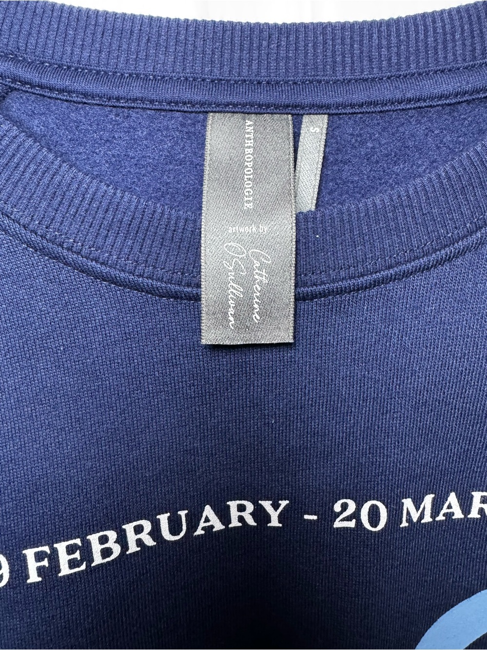 Anthropologie Catherine O'Sullivan Pisces Zodiac Sweatshirt Navy Blue Small NWT - Picture 3 of 6